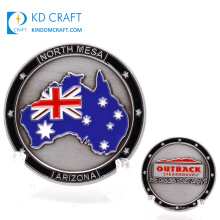 Recuerdo de esmalte chapado en níquel antiguo de aleación de zinc de metal personalizado barato monedas militares grandes australia moneda de desafío del ejército australiano